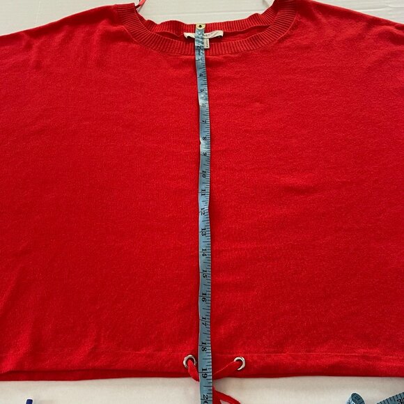Esprit oversize soft red crop sweater top with tie string size US Small - Picture 8 of 8